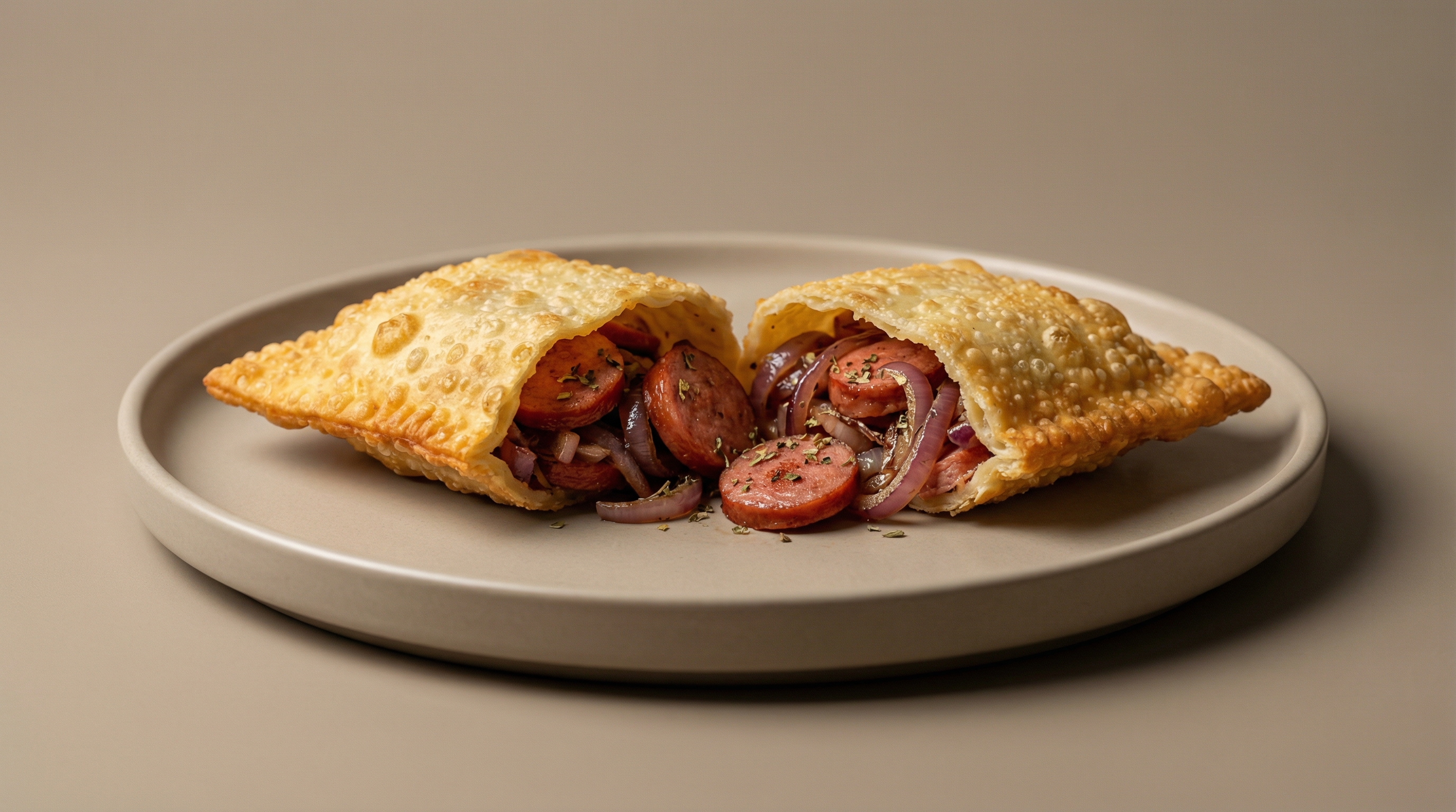 Pastel de Calabresa com Cebola